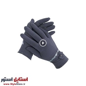 دستکش زنانه سیلکا مدل پاپیون رنگ طوسی