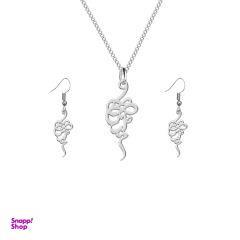 نیم ست نقره ترمه 1 طرح ملینا کد L543