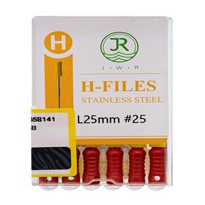 فایل دستی دندانپزشکی جی دبلیو آر مدل H سایز 25 بسته 6 عددی