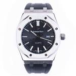 ساعت مردانه اودمارپیگه صفحه مشکی بند رابر AUDEMARS PIGUET کد 704