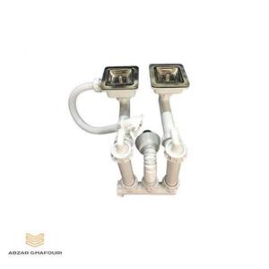 سیفون ظرفشویی جهانیار مدل دو لگن مربع کد K-564
