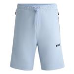 شورت مردانه آبی هوگو باس مدل COTTON-BLEND SHORTS WITH 3D-MOULDED LOGO 