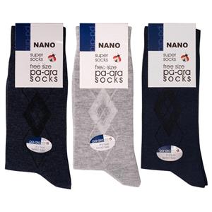 جوراب مردانه پاآرا مدل نانو 60 کد 6003 مجموعه 3 عددی