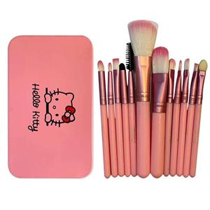 ست برس آرایشی هلو کیتی مدل فلزی بسته 12 عددی