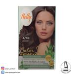 کیت رنگ مو بدون آمونیاک نلی NELLY مدل ammonia free شماره 4/00 قهواه ای متوسط 