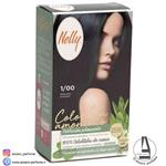 کیت رنگ مو بدون آمونیاک نلی NELLY مدل ammonia free شماره 1/00 مشکی پر کلاغی