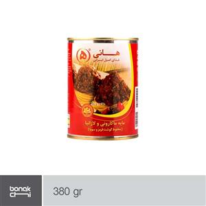 مایه ماکارونی مخلوط گوشت قرمز سویا هانی مقدار 380 گرم Hani Macaroni Sauce With Meat And Soya 380gr 