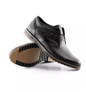 کفش رسمی مردانه چرم مصنوعی مشکی کد 8102 