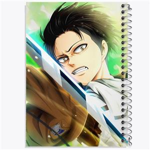 دفتر طراحی 50 برگ خندالو طرح لیوای اکرمن انیمه اتک آن تایتان Attack on Titan