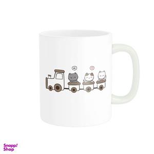 ماگ زیگورات مدل گربه ها در قطار کد 0040