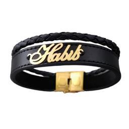 دستبند طلا 18 عیار مردانه لیردا مدل اسم حبیب p6780 -