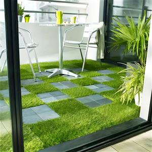 کفپوش مدل تایل چمن مصنوعی ملورین سایز 30x30 سانتی متر بسته 11 عددی