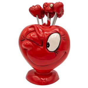 چنگال زیتون خوری مدل قلب چشمک زن مجموعه 7 عددی -