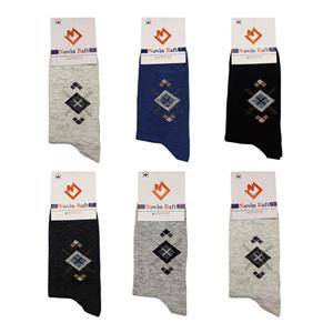جوراب ساق بلند مردانه نوین بافت کد 125 بسته 6 عددی