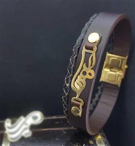 دستبند چرم و نقره