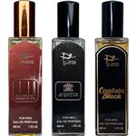 عطر جیبی مردانه پیلاتس مدل کاپتان بلک اونتوس دانهیل حجم 30 میلی لیتر بسته 3 عددی 