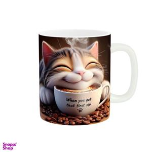 ماگ طرح گربه بامزه کد 474