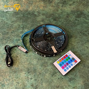 ریسه ال ای دی مدل نواری 16 رنگ پشت چسبدار کد RGB 12v طول 5 متر