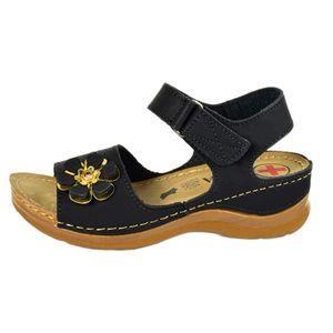 صندل دخترانه پاپا مدل طبی برچسبی گلدار BK.3653