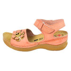 صندل دخترانه پاپا مدل طبی برچسبی گلدار KLBS.3653