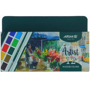 آبرنگ 12 رنگ آریا طرح گل