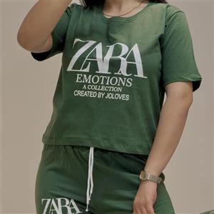 ست زنانه کراپ شرتک zara کد 1900