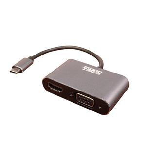 تبدیل تایپ سی به HDMI و VGA کی نت پلاس مدل KP-COCMV02