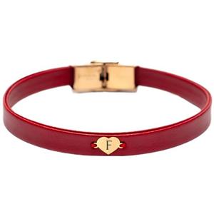 دستبند طلا 18 عیار زنانه وی وی گلد گالری مدل حرف F کد RS2307