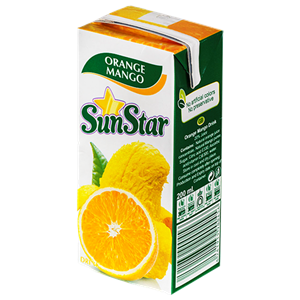 نوشیدنی پرتقال انبه سان استار حجم 0.2 لیتر Sunstar Orange Mango Drinking Without Pulp Gas 0.2lit