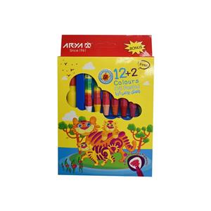 پاستل روغنی 2 12 رنگ آریا مدل حیوانات کد 01