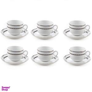 ست فنجان و نعلبکی 12 پارچه چینی زرین ایران مدل ایتالیا اف 8 پرشیا درجه عالی