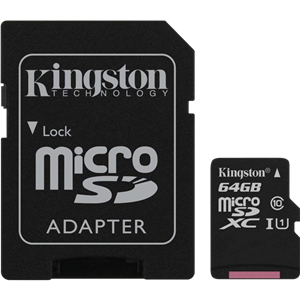 عنوان کارت حافظه microSDHC کینگستون مدل Canvas Select کلاس 10 استاندارد UHS I U1 سرعت 80MBps ظرفیت 64 گیگابایت به همراه اداپتور Kingston 64GB card 