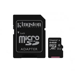 عنوان کارت حافظه microSDHC کینگستون مدل Canvas Select کلاس 10 استاندارد UHS I U1 سرعت 80MBps ظرفیت 64 گیگابایت به همراه اداپتور Kingston 64GB card 