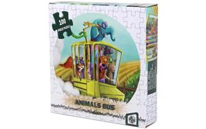 پازل 100 تکه مدل اتوبوس حیوانات هزارتو