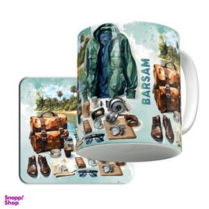 ماگ لاژید مدل اسم برسام کد GRST به همراه زیرلیوانی