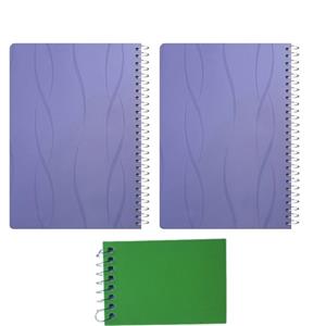 دفتر مشق 100 برگ مدل ساده طرح بارانی به همراه دفترچه یادداشت بسته 3 عددی