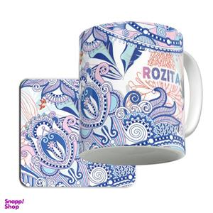 ماگ لاژید مدل اسم رزیتا کد SPRL به همراه زیرلیوانی