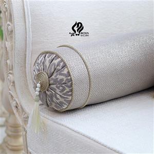 کوسن استوانه ای طرح ماریتا مخمل طوسی طلایی