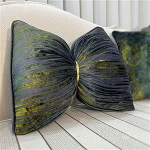 کوسن پاپیون طرح ایران خانم مخمل طوسی سبز