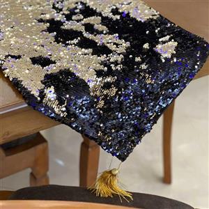 رانر طرح پولکی مشکی طلایی