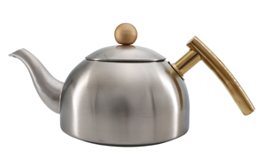 قوری نزاز استیل تک دسته طلایی کد 1300