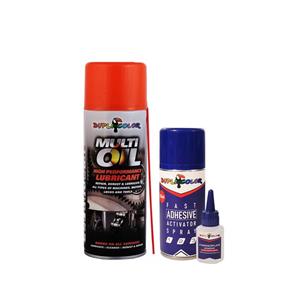 اسپری روان کننده و چسب 123 دوپلی کالر مدل 2 فاز حجم 400 میلی لیتر مجموعه 2 عددی