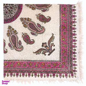 قلمکاری  رومیزی قلمکار ممتاز اصفهان اثر عطریان طرح ترنج مدلG54سایز 120*120 سانتیمتر -