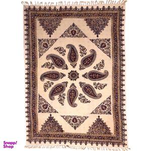 قلمکاری  رومیزی قلمکار ممتاز اصفهان اثر عطریان طرح بته جقه رناسی مدل G135 سایز 100*150 -