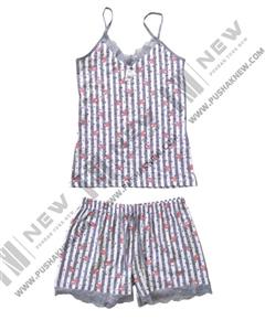 تاپ شلوارک سوپر نخ زنانه هونکس hnx طرح راه راه خرگوشی کد 214