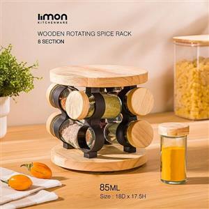 ست جا ادویه 8 پارچه لیمون مدل چوبی کد 2305