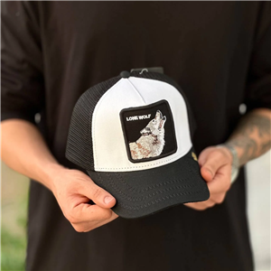 کلاه گورین lone wolf مشکی سفید