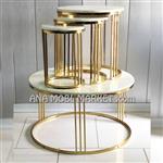 جلو مبلی پایه فلزی فورتیک طلایی مدل سه ستونی