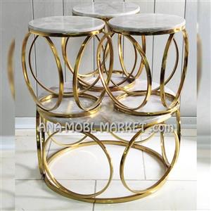 جلو مبلی پایه فلزی فورتیک طلایی ستون دایره ای 