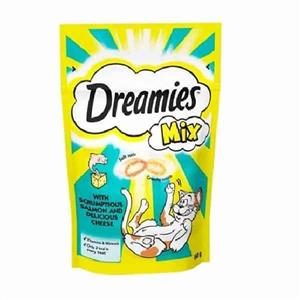 تشویقی مغزدار گربه دریمیز با طعم ماهی سالمون و پنیر (Dreamies™ Salmon and Cheese) وزن 60 گرم 